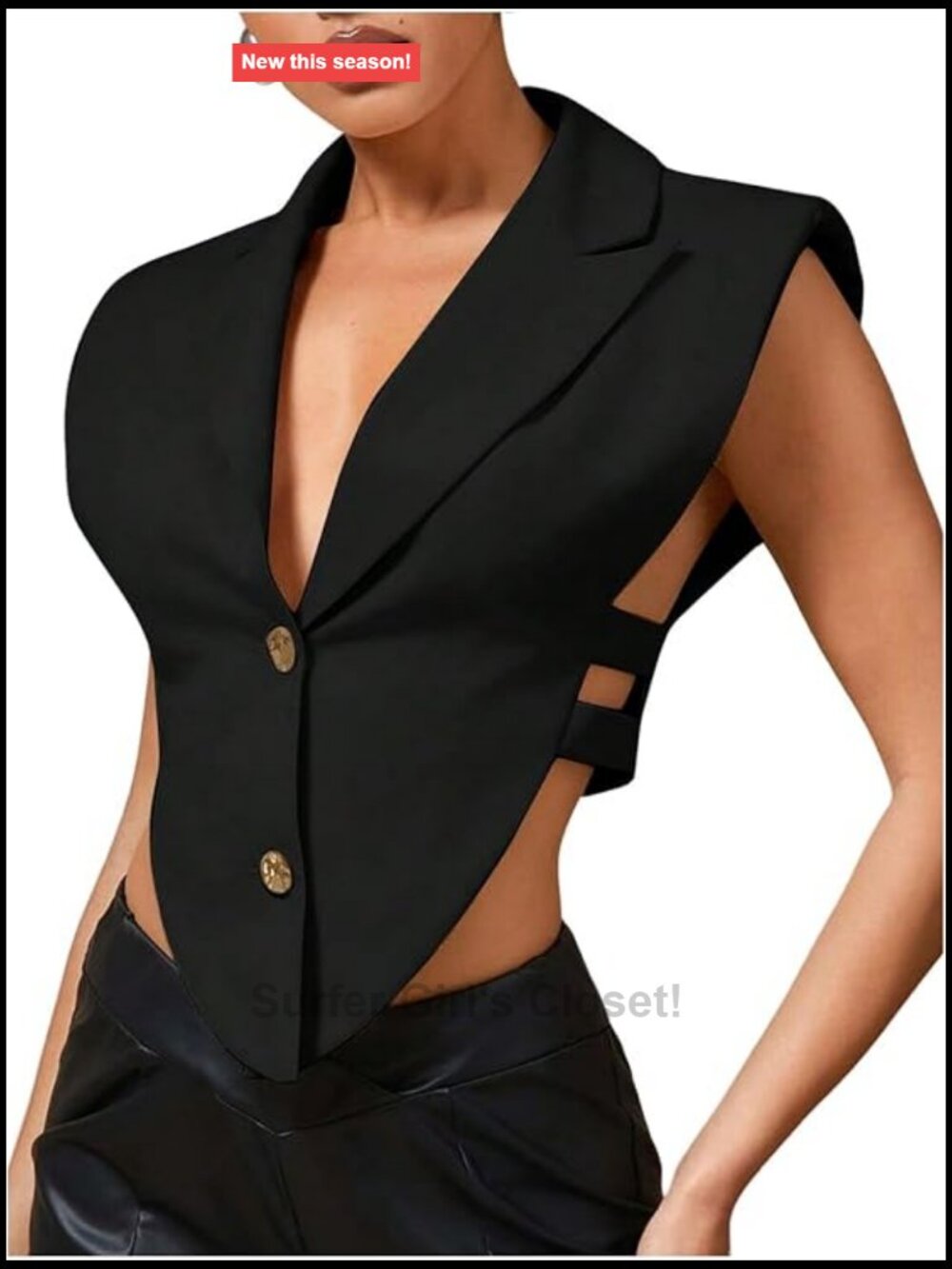 Cut Out Asymmetrical Hem Button Front Sleeveless Tank Top Slim Fit Club Wear